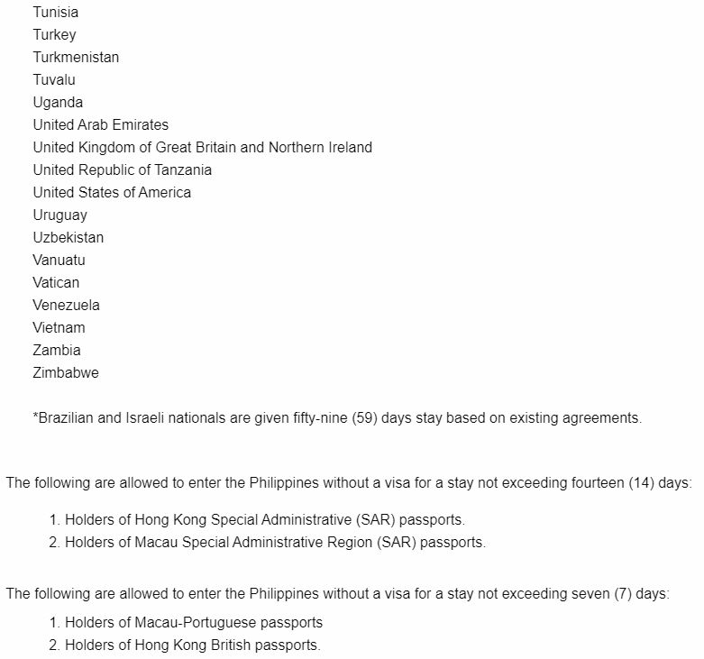 菲律宾政府12月起允许部分外国游客免签入境