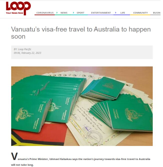 好消息！瓦努阿图护照将免签澳洲