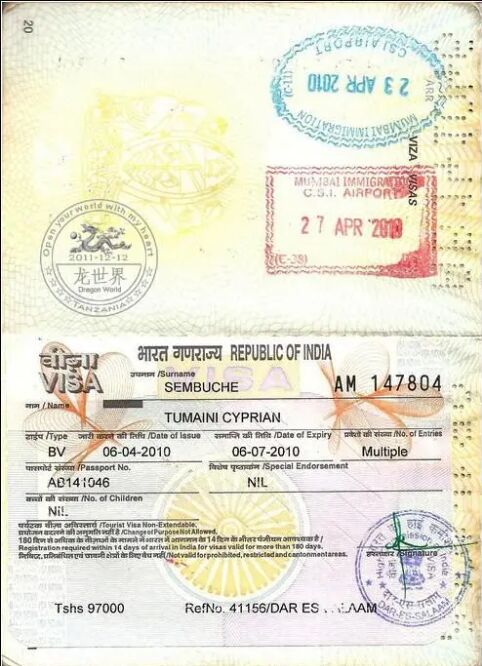 坦桑尼亚旅游签证能获得几次入境